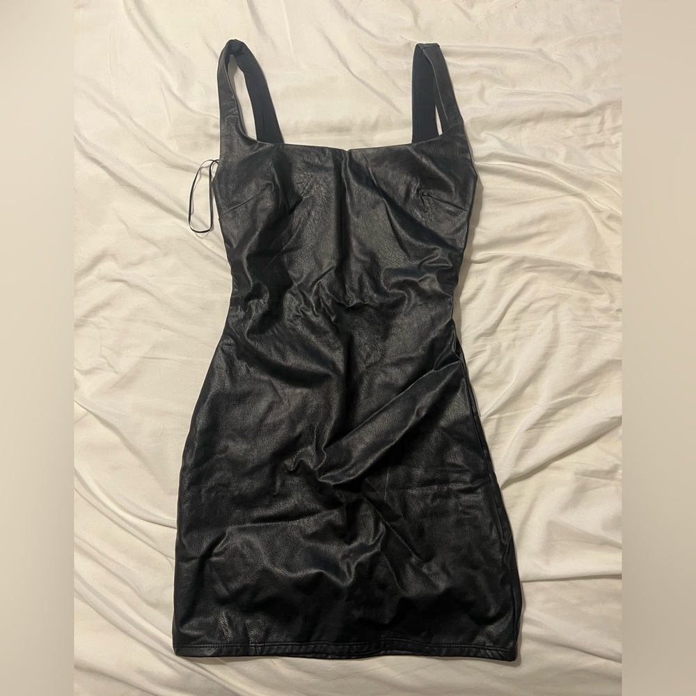 Naked Wardrobe Too Hot Faux Leather Minidress Size S